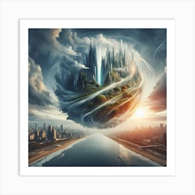 City In The Clouds Art Print