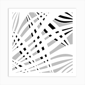 Abstract Black And White Pattern 2 Art Print