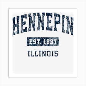 Hennepin Illinois Il Vintage Athletic Sports Design Art Print