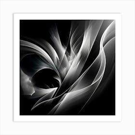 Abstract Black And White Painting 1 Art Print