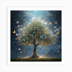 Butterfly Tree 1 Art Print