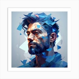 Cubist Portrait Of A Man Using Sharp Geometric Shapes To Form His Features Art Print