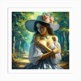 Woman In The Woods8 Art Print