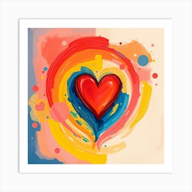 An Adorable And Charming Abstract Art Image Of Love, Vibrant Complimentary Colors Creating Balanced Tones Poster