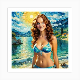 Girl In A Bikiniyyyy Art Print