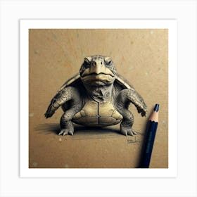 Turtle Drawing 15 Art Print