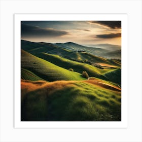 Sunset In Tuscany Art Print