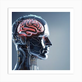 Human Brain With Artificial Intelligence 22 Art Print