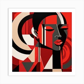 Woman In Red 3 Art Print