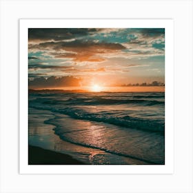 Sunset On The Beach Art Print