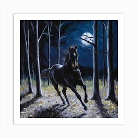 Horse In The Woods 13 Art Print