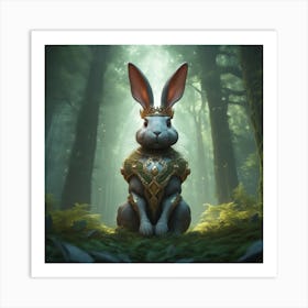 Rabbit In The Forest 32 Art Print