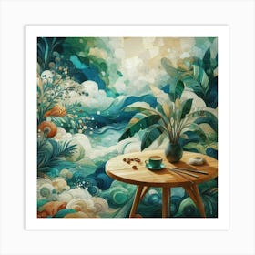 Abstract Epoxy resin art in landscape 3 Art Print