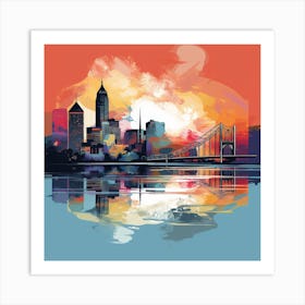 Columbus Skyline Art Print