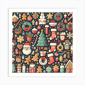 Christmas Doodles Art Print