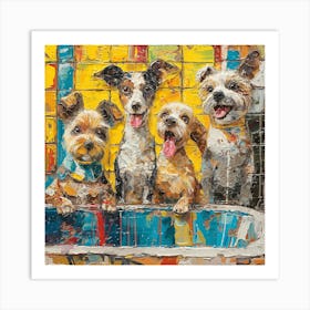 Dogs In The Bath Art Print