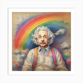 Rainbow Albert Einstein 2 Art Print