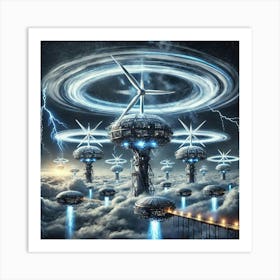 Stratospheric Turbines Power Generation Art Print