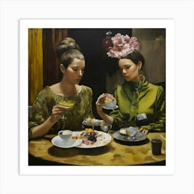 Two Women At A Table 3 Art Print