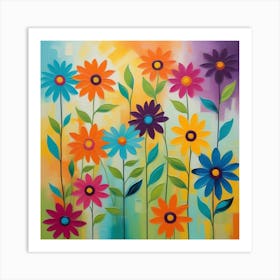 Colorful Flowers Art Print