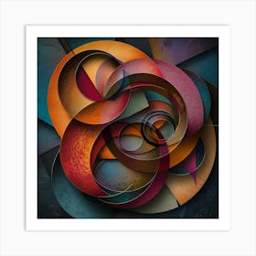 Matte Circles Abstract Art Print