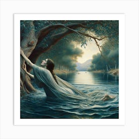 Woman In The Water 5 Art Print