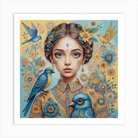 Blue Bird Art Print