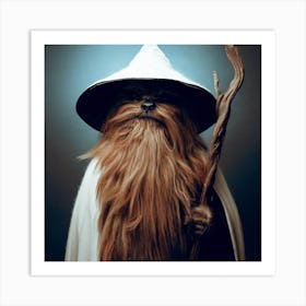 Chewbacca As Gandalf The White Art Print