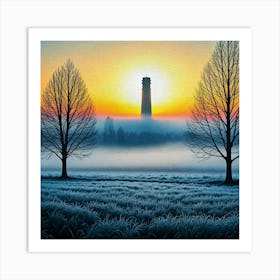 Sunrise At The Lighthouse Art Print