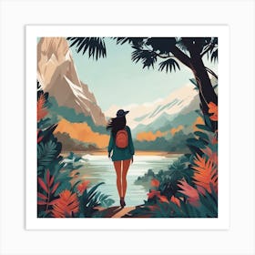 Woman in solo journey self love portrait Art Print