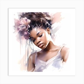 Watercolor Of A Black Woman Art Print