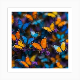 Colorful Butterflies paintings art print Art Print