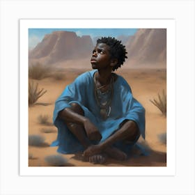 Kids In The Desert Art Print