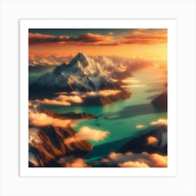 Sunrise Over The Mountains Art Print