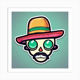 Mexico Hat Sticker 2d Cute Fantasy Dreamy Vector Illustration 2d Flat Centered By Tim Burton (4) Art Print