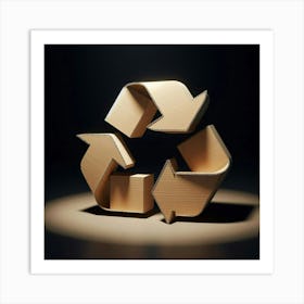 Cardboard Recycling Symbol Art Print