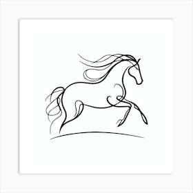 Horse Line Art 03 Art Print