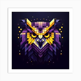 Pixel Owl Art Print