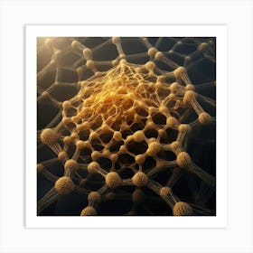 3d Rendering Of A Protein Structure Art Print