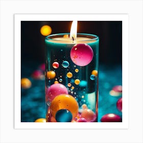 Bubbles In A Candle Art Print