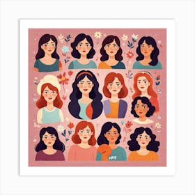 Portrait Of Women 2 Art Print