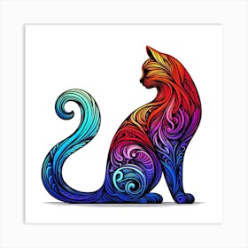 Feline Cat Creative Artwork Illustration 147 Art Print