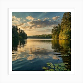 Sunset At Lake Michigan Art Print