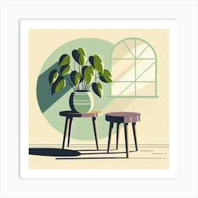 Flat Design Living Room Art Print