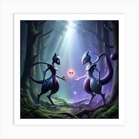 Pokemon In The Forest Art Print