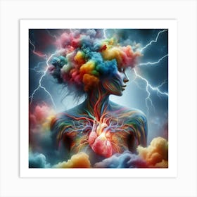 Woman With A Colorful Heart Art Print