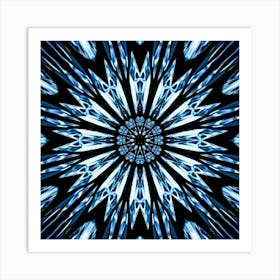 Abstract Blue Starburst Art Print