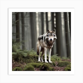 Wolf In The Forest 24 Art Print