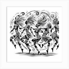 Tribal Dancers 2 Art Print