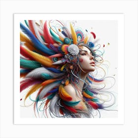 Feathered Woman Art Print